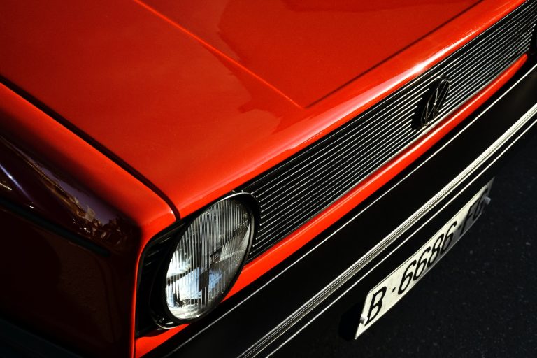 orange and black car grille