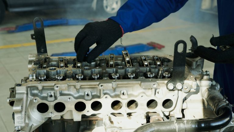 Close-up of Fixing an Engine
