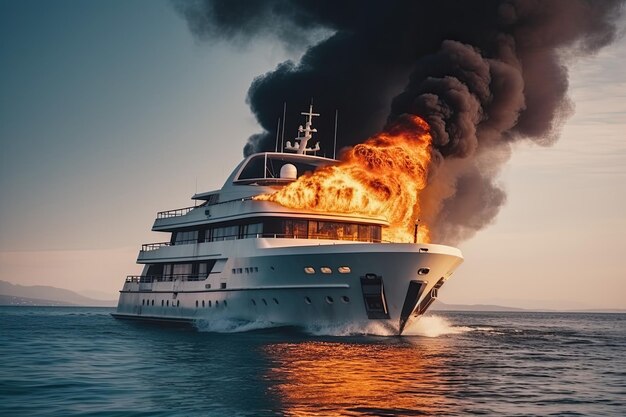 Barco incendiado